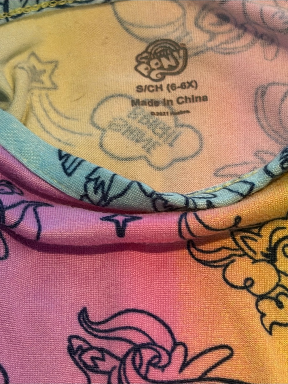 My Little Pony Rainbow Tie-Dye Top - Pink, Yellow, Blue